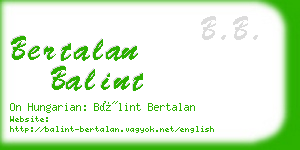 bertalan balint business card